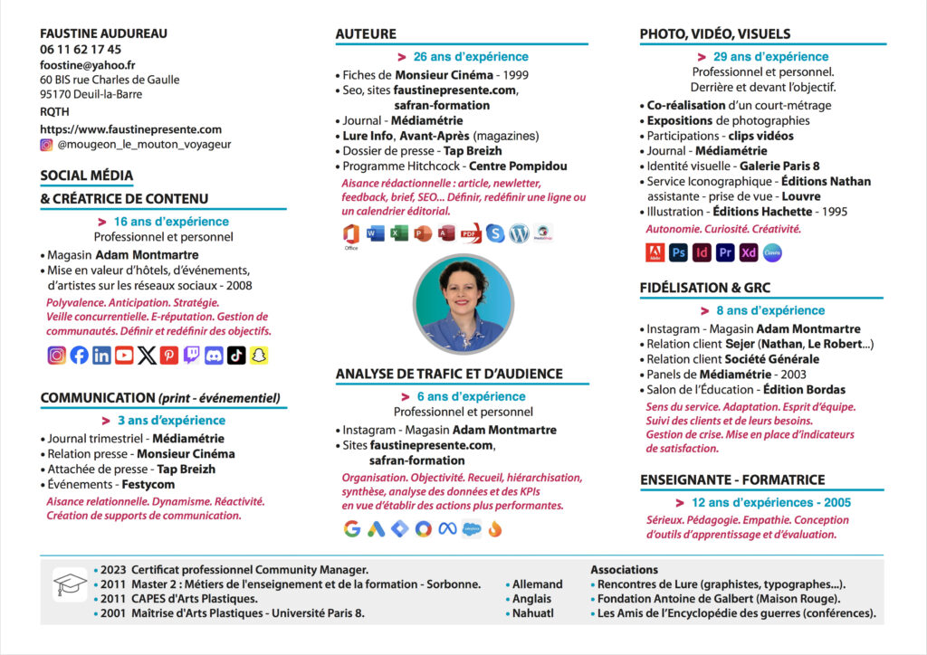 Curriculum Vitae de Faustine Audureau