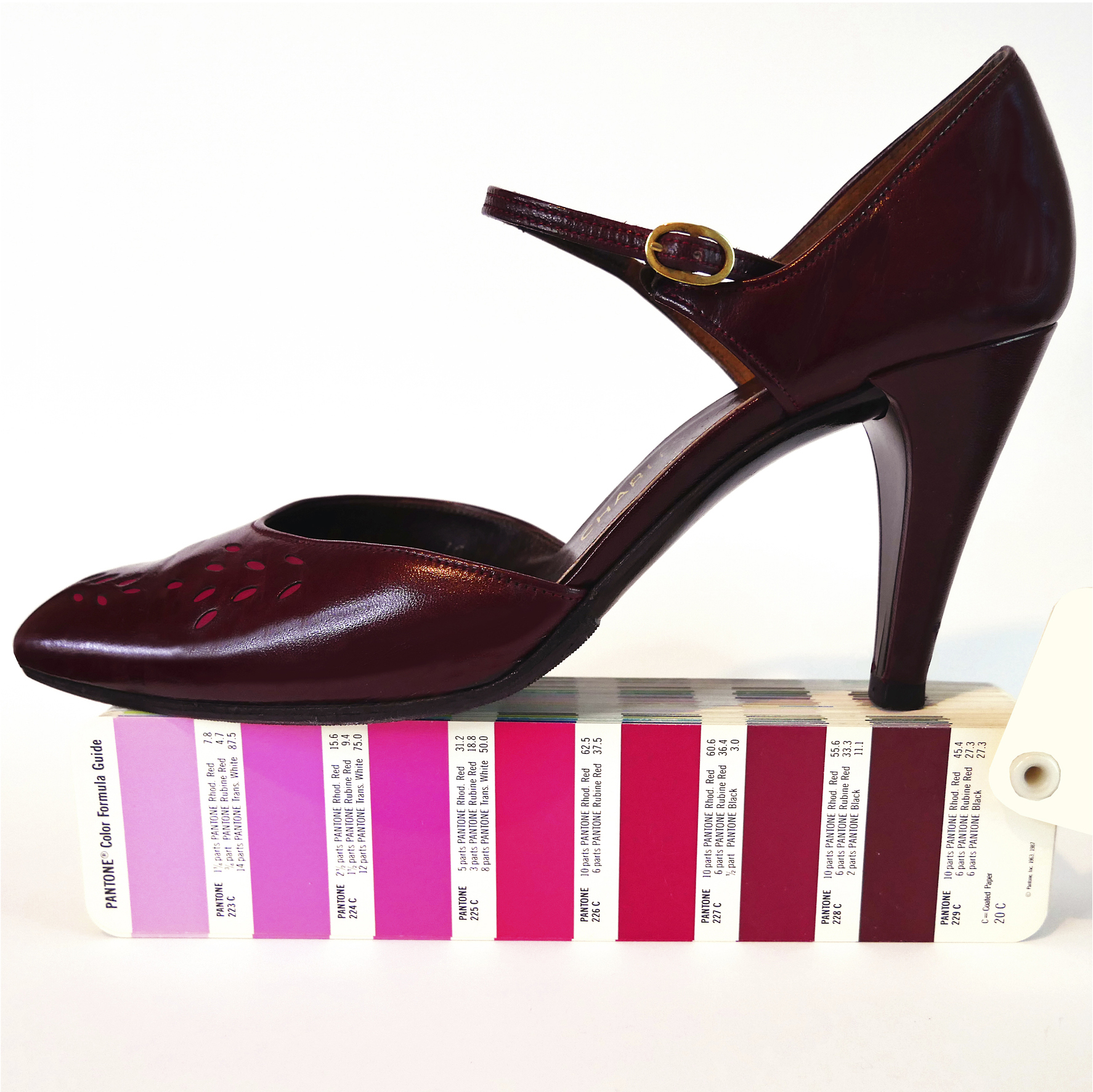 Chaussure bordeaux nuancier Pantone.